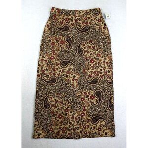 WOMEN'S BROWN PAISLEY MAXI SKIRT - GOODCLOTHES - SIZE 8 - NEW